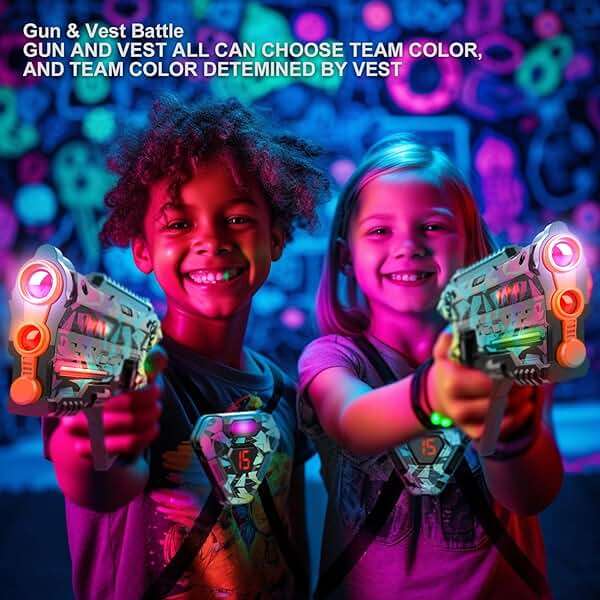 Laser Tag Set of 2, Lazer Tag Game for Kids Indoor & Outdoor Play, Gift Ideas for Kids Teens and Adults, Cool Toys for Teenage Ages 8 9 10 11 12+Year Old Boy & Girls - Image 7