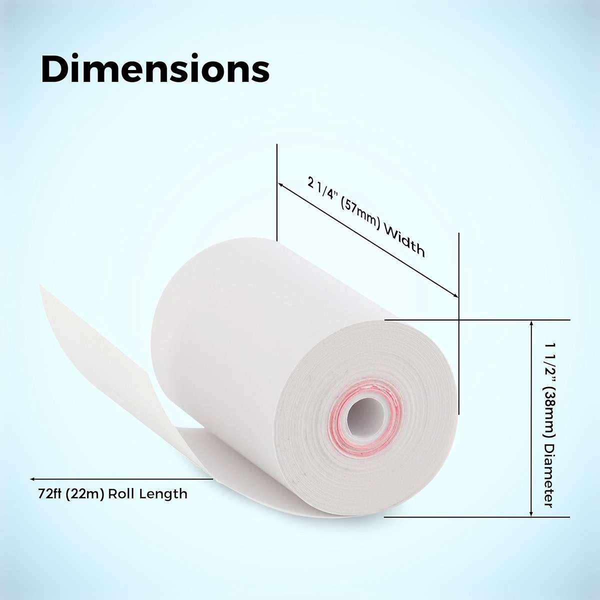 ReceiptPaperPro 2 1/4” x 72 ft Coreless Thermal Paper Receipt Rolls for Poynt C Smart Terminal V3.0, 25 Rolls/Case - Image 2