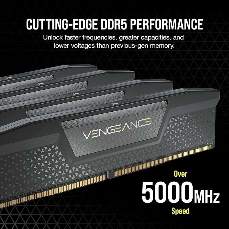 CORSAIR Vengeance DDR5 RAM 32GB (2x16GB) 6000MHz CL30-36-36-76 1.40V Intel XMP Desktop Computer Memory - Black (CMK32GX5M2B6000C30) - Image 3
