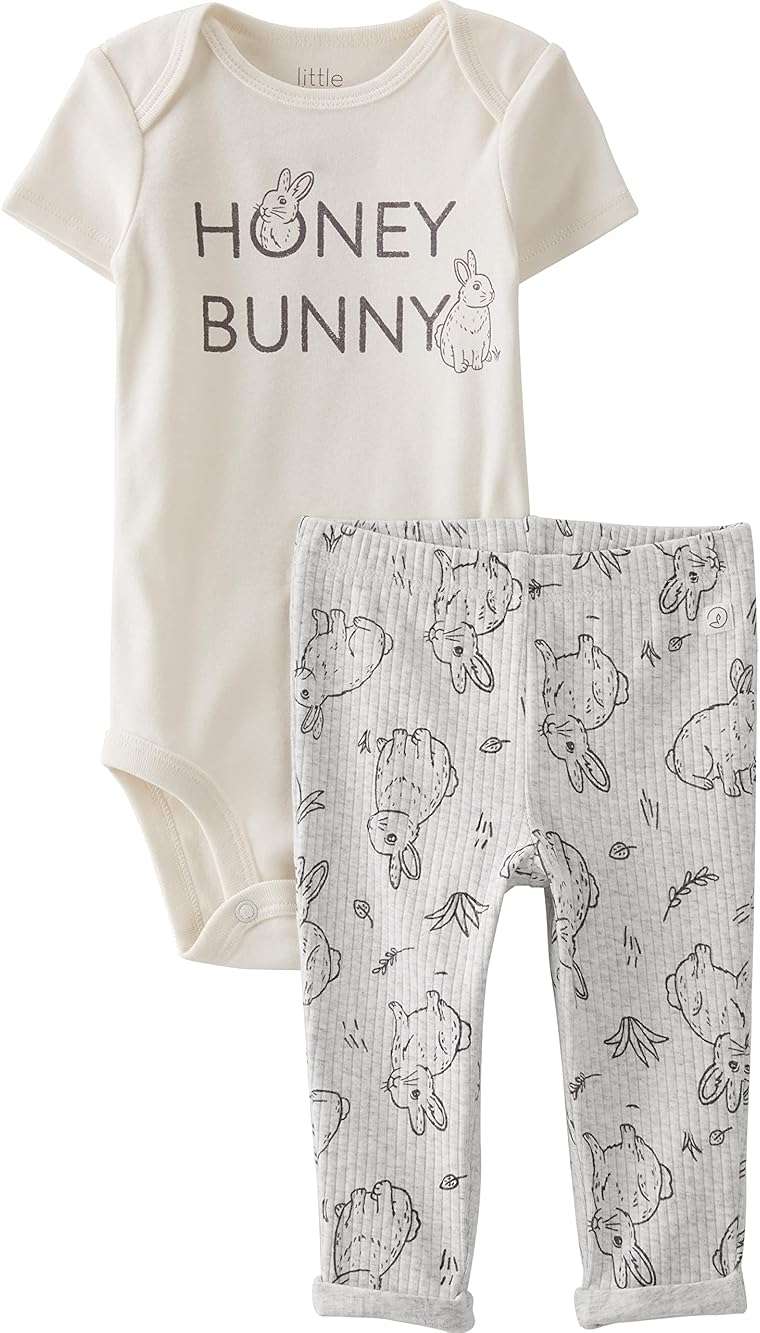 little planet by carter's Unisex Baby 2-piece Bodysuit and Pant Set Made With Organic Cotton - Image 1