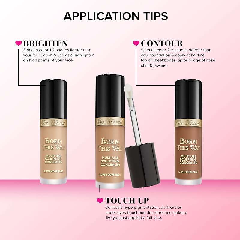 Too Faced Born This Way Super Coverage Multi-Use Concealer | Full-Coverage Hydrating Concealer for Dark Circles & Blemishes with Natural Finish|Hyaluronic Acid & Coconut Water,Natural Beige,0.45 Fl Oz - Image 9