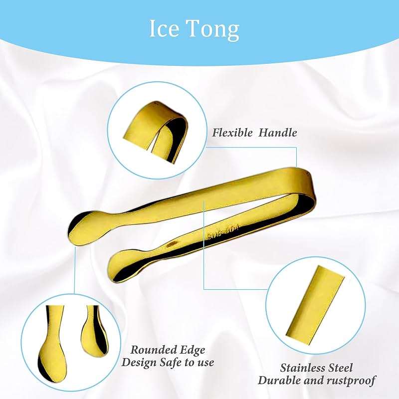 15PCS Mini Tongs for Serving, Metal Tong Stainless Steel Gold Tongs, 4.25Inch Small Sugar Tong, Kitchen Mini Serving Tongs for Appetizers, Ice, Charcuterie, Gold Utensil for Dessert Table, Tea Party - Image 4