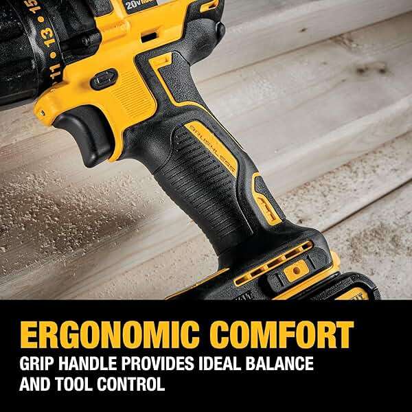 DEWALT 20V MAX Cordless Drill Driver Set, Electric Drill, Brushless 1/2 In 2 Speed, 2.0 Ah Battery and Charger Included, LED Light (DCD777D1) - Image 5