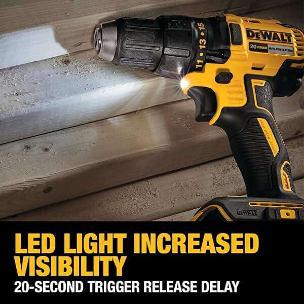 DEWALT 20V MAX Cordless Drill Driver Set, Electric Drill, Brushless 1/2 In 2 Speed, 2.0 Ah Battery and Charger Included, LED Light (DCD777D1) - Image 6