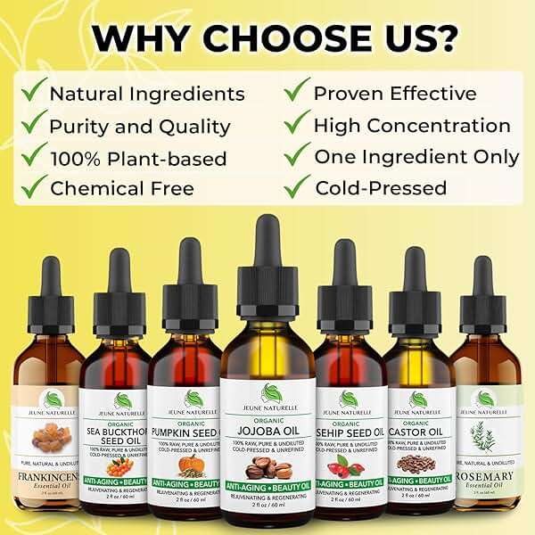 Jeune Naturelle Jojoba Oil Organic Cold Pressed - 100% Pure, Raw, Virgin, Undiluted, Unrefined - Ideal for Hair, for Skin, for Hair Growth, 2 oz - Image 6