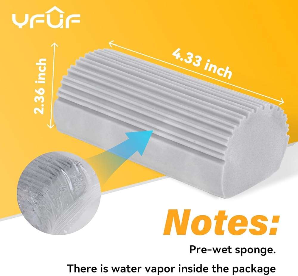2-Pack Damp Duster Sponge for Clean, Magic Sponge Eraser Baseboard Cleaner Tool, Dusters for Cleaning Blinds, Glass, Vents, Railings, Mirrors,Window Track Grooves and Faucets - Image 2