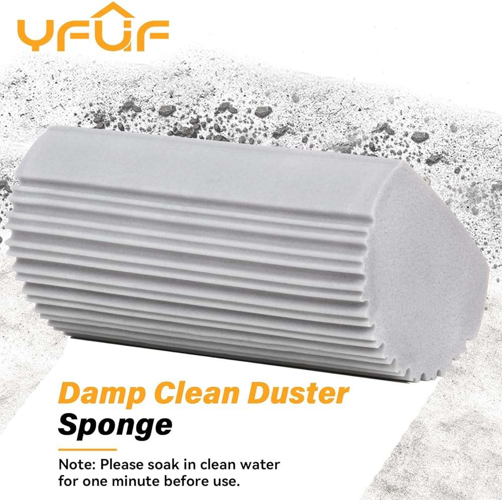 2-Pack Damp Duster Sponge for Clean, Magic Sponge Eraser Baseboard Cleaner Tool, Dusters for Cleaning Blinds, Glass, Vents, Railings, Mirrors,Window Track Grooves and Faucets - Image 3