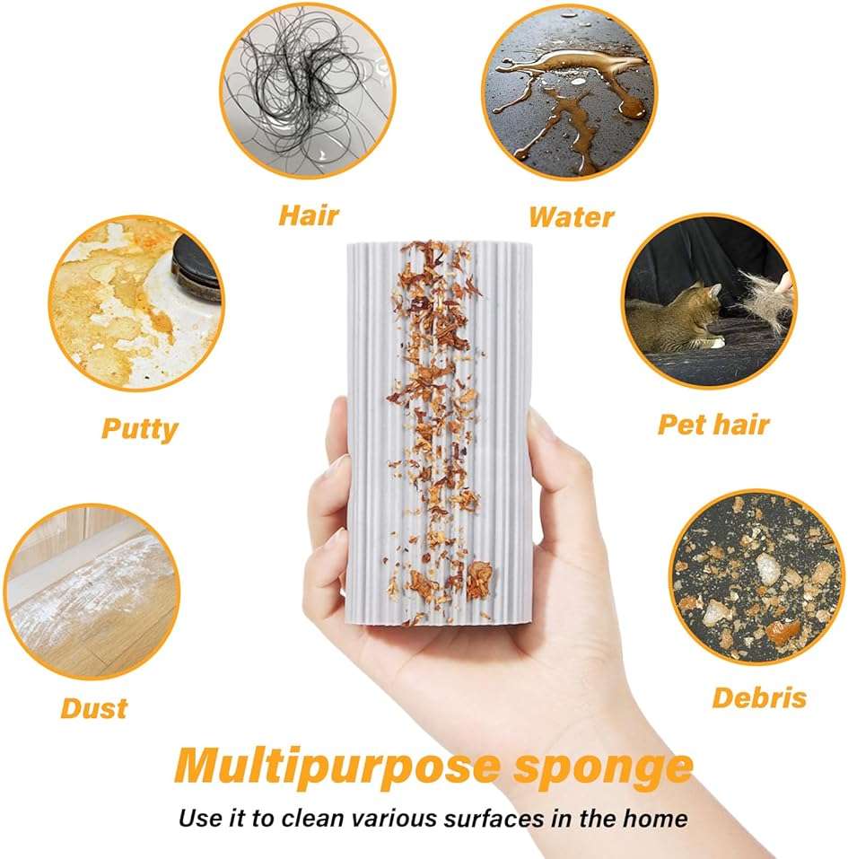 2-Pack Damp Duster Sponge for Clean, Magic Sponge Eraser Baseboard Cleaner Tool, Dusters for Cleaning Blinds, Glass, Vents, Railings, Mirrors,Window Track Grooves and Faucets - Image 4