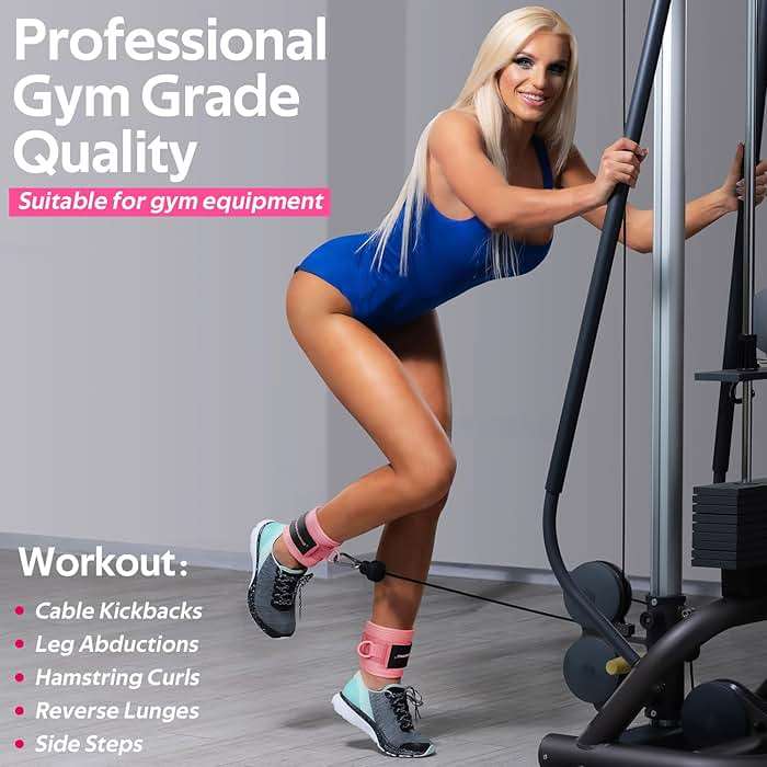 Ankle Resistance Bands with Cuffs, Ankle Bands for Working Out, Ankle Resistance Band for Legs and Glutes Workout Equipment, Butt Exercise Equipment for Women - Image 4