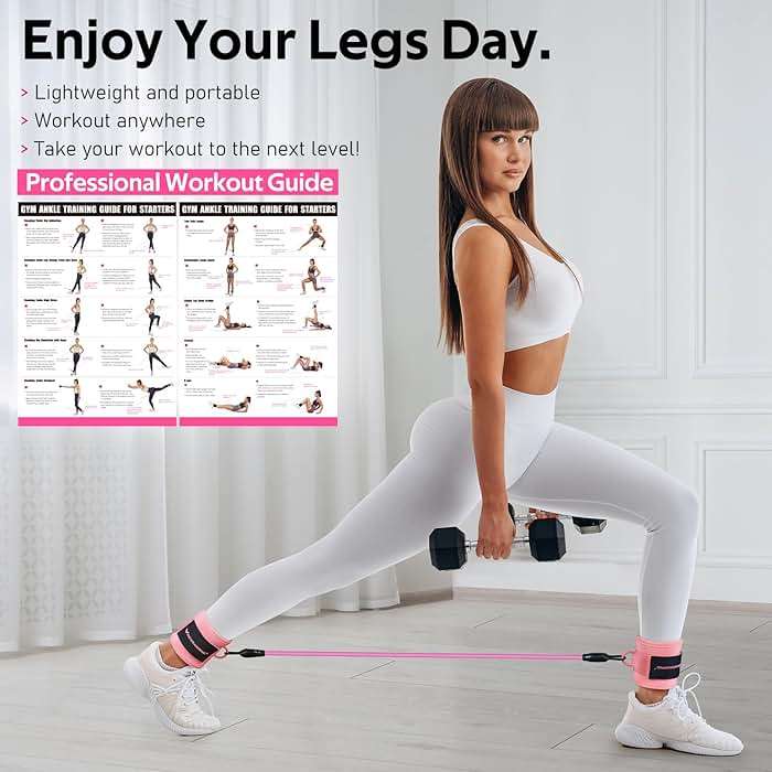 Ankle Resistance Bands with Cuffs, Ankle Bands for Working Out, Ankle Resistance Band for Legs and Glutes Workout Equipment, Butt Exercise Equipment for Women - Image 5