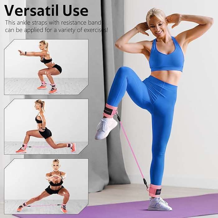 Ankle Resistance Bands with Cuffs, Ankle Bands for Working Out, Ankle Resistance Band for Legs and Glutes Workout Equipment, Butt Exercise Equipment for Women - Image 7