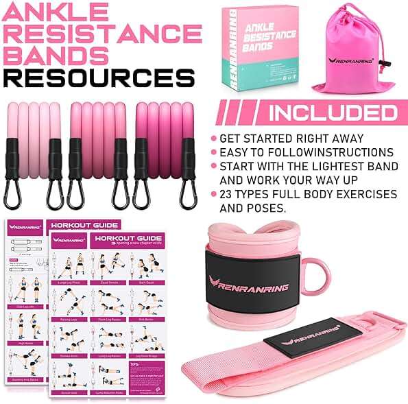 Ankle Resistance Bands with Cuffs, Ankle Bands for Working Out, Ankle Resistance Band for Legs and Glutes Workout Equipment, Butt Exercise Equipment for Women - Image 8