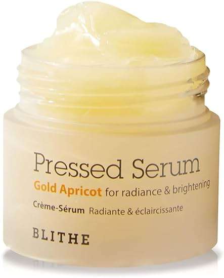 BLITHE Pressed Serum Gold Apricot With Kojic Acid & Vitamin C | Glow Serum for Face | Glass Skin Korean Skincare & Face Moisturizer for Dry Skin, 0.91 fl oz - Image 1