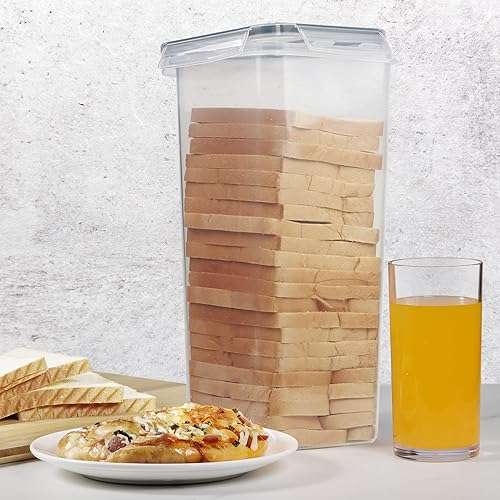 Tiawudi 2 Pack Bread Box, Plastic Bread Container, Bread Storage for Kitchen Counter, Bread Keeper with Airtight Lid, Tall Bread Saver, Sandwich Bread Holder, 5.6 Qt / 5.3L Each - Image 6