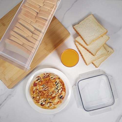 Tiawudi 2 Pack Bread Box, Plastic Bread Container, Bread Storage for Kitchen Counter, Bread Keeper with Airtight Lid, Tall Bread Saver, Sandwich Bread Holder, 5.6 Qt / 5.3L Each - Image 7