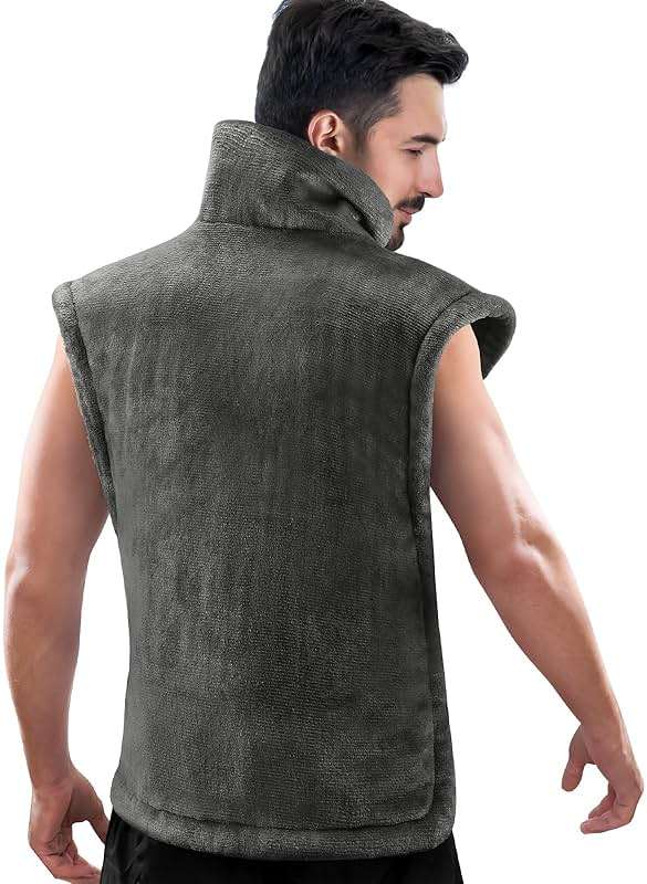 RENPHO King Size Heating Pad for Back, Fathers Day Dad Gifts for Husband & Birthday Gifts for Men, FSA Eligible, 24"x37" XL Large Weighted Electric Heat Pad for Neck and Shoulder, ETL Certified, Gray - Image 1