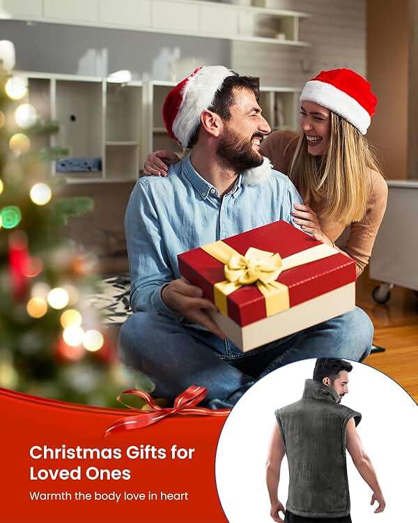 RENPHO King Size Heating Pad for Back, Fathers Day Dad Gifts for Husband & Birthday Gifts for Men, FSA Eligible, 24"x37" XL Large Weighted Electric Heat Pad for Neck and Shoulder, ETL Certified, Gray - Image 2