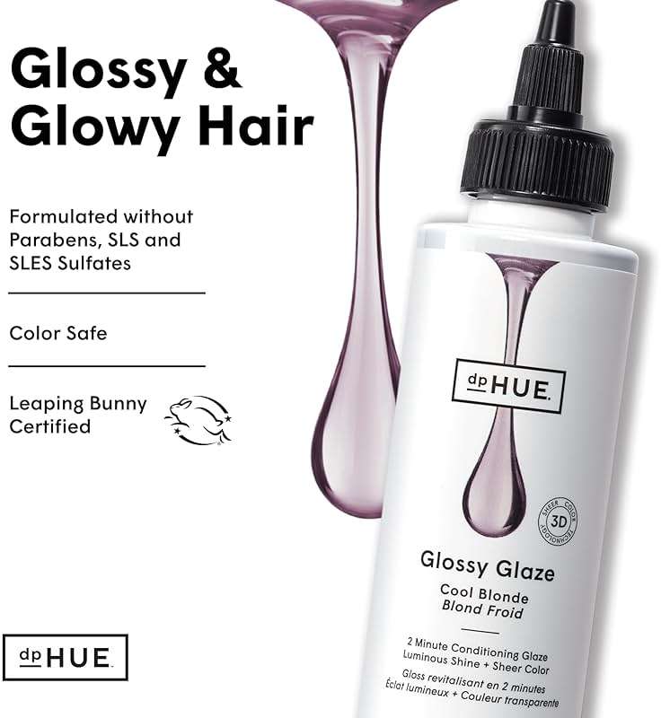 dpHUE Glossy Glaze, Cool Blonde - In-Shower Liquid Hair Gloss for Luminous Shine & Sheer Color - Paraben, SLS & SLES Sulfate Free - Leaping Bunny Certified - Image 5