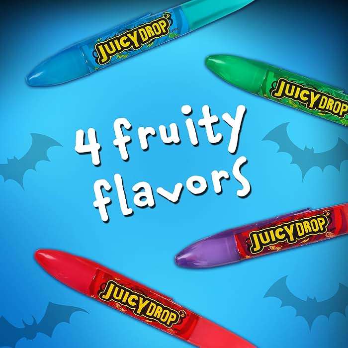 Juicy Drop Sour Candy Gel Pen, 12 Ct Sour Candy Gel Pens in Assorted Fruity Flavors, Full Size, Fun Variety Pack For Party Favors, Birthday Parties, Goodie Bags, Gifts for Kids - Image 2