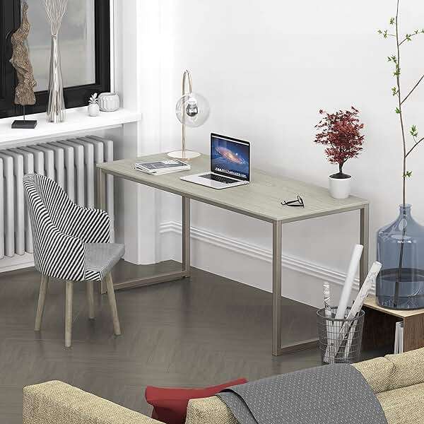 SHW Mission 55-Inch Home Office Computer Desk, Maple - Image 3