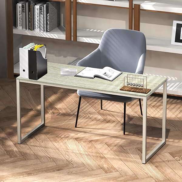 SHW Mission 55-Inch Home Office Computer Desk, Maple - Image 10