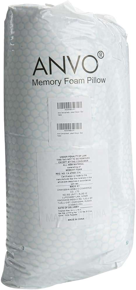 Anvo Cervical Neck Pillow for Neck and Shoulder Pain - Memory Foam Pillows for Pain Relief Sleeping, Contour Orthopedic for Side Back Stomach Sleeper, Grey - Image 7