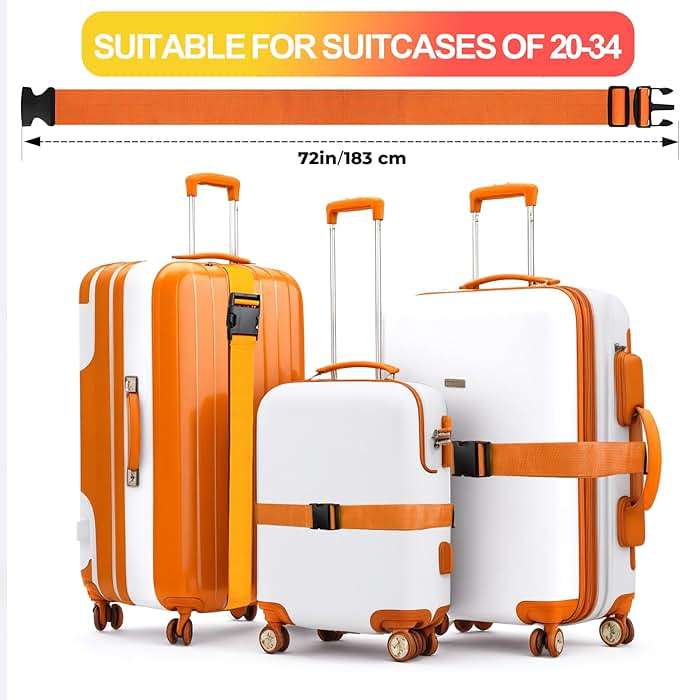 Collwait Luggage Straps for Suitcases TSA Approved, Travel Belt Suitcase Belt, Suitcase Straps TSA Approved, Luggage Belt Strap TSA Approved, Travel Straps for Luggage, Luggage Band Bag Straps 4 Pack - Image 3