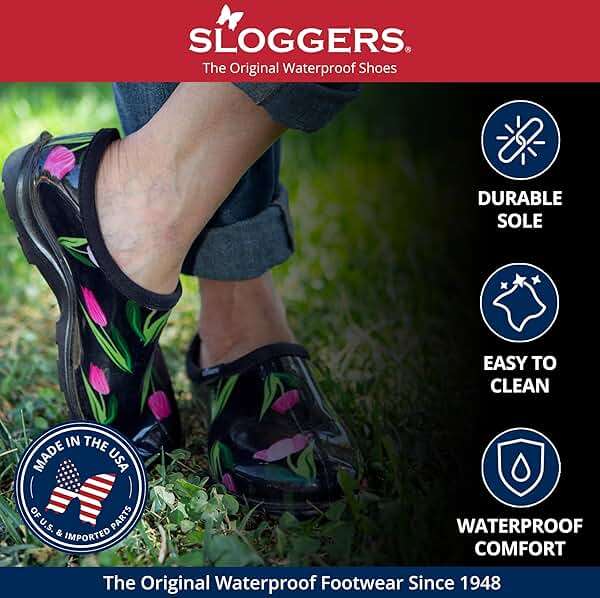 Sloggers Original Waterproof Rain and Garden Shoe for Women– Outdoor Slip-On Garden Clog - Image 5