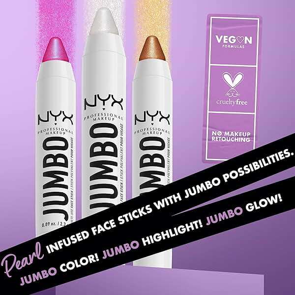 NYX PROFESSIONAL MAKEUP, Jumbo Multi-Use Face Highlighter Stick - Vanilla Ice Cream - Image 7