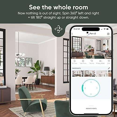 WYZE Cam Pan v3 Indoor/Outdoor IP65 1080P 360° Pan/Tilt/Zoom WiFi Smart Home Security Camera, Motion Tracking for Baby/Pet, Color Night Vision, Works with Alexa&Google Assistant, Free Expert Setup - Image 3