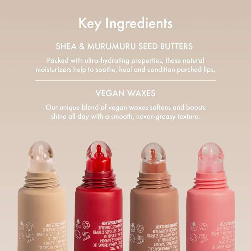 Summer Fridays Lip Butter Balm - Moisturizing Lip Gloss for Instant Shine + Sheer Color - With Nourishing Shea Butter - Everyday Makeup + Skin Care Summer Essentials - Vegan - Pink Sugar (.5 Oz) - Image 7