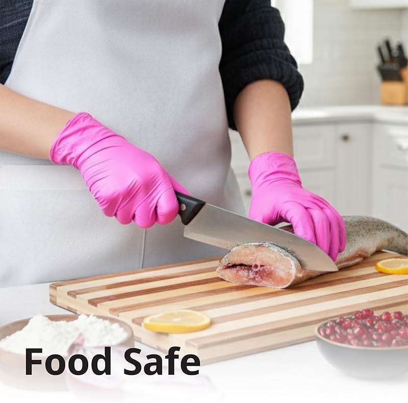 SwiftGrip Powder-Free Nitrile Gloves, 3-mil, Disposable Nitrile Gloves, Latex-Free, Powder-Free - Pink/Fuchsia - Image 3