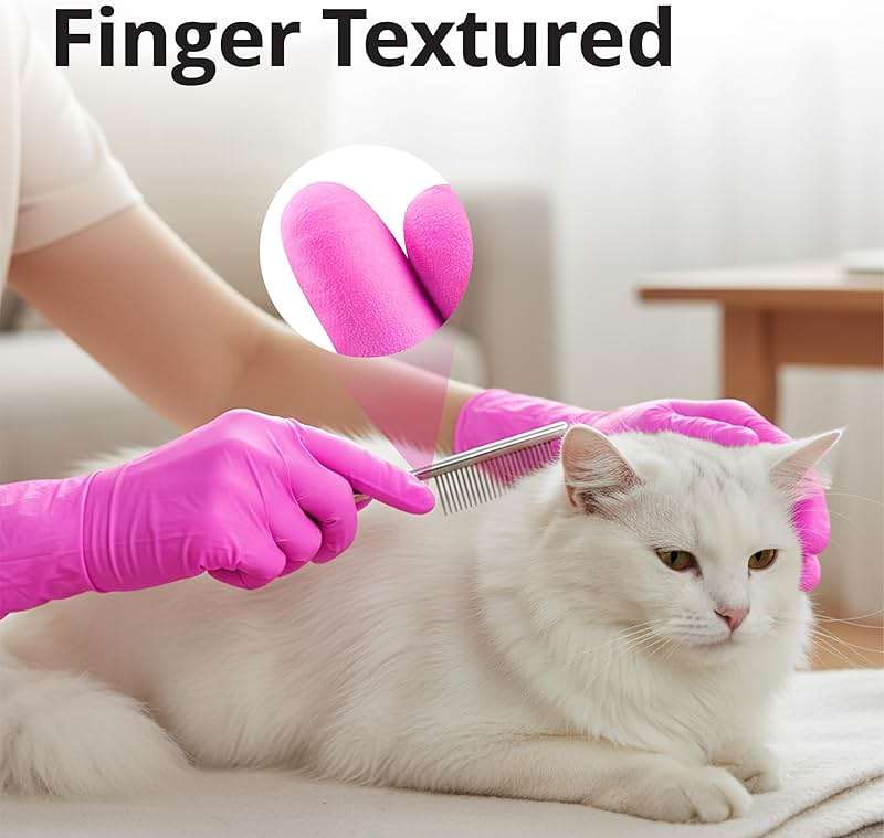 SwiftGrip Powder-Free Nitrile Gloves, 3-mil, Disposable Nitrile Gloves, Latex-Free, Powder-Free - Pink/Fuchsia - Image 4