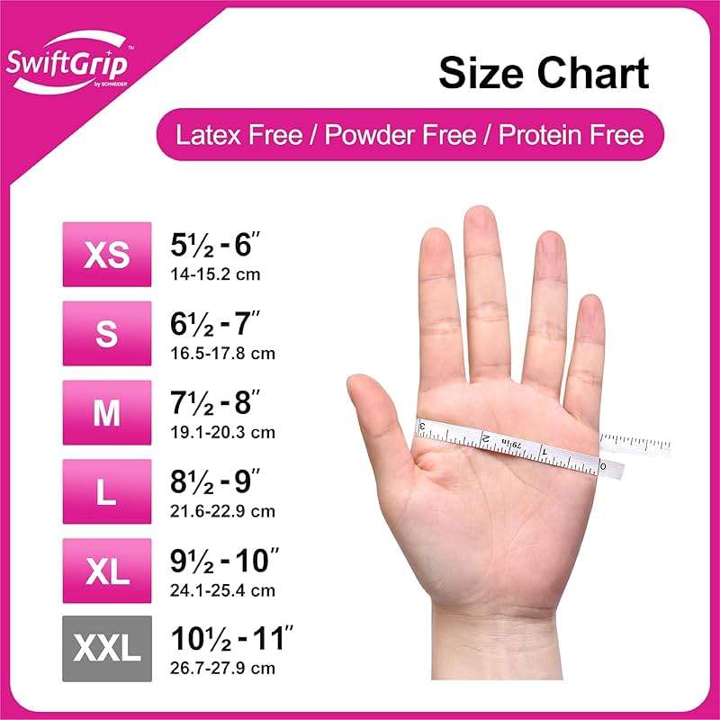SwiftGrip Powder-Free Nitrile Gloves, 3-mil, Disposable Nitrile Gloves, Latex-Free, Powder-Free - Pink/Fuchsia - Image 8