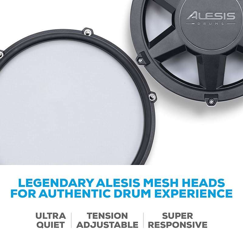Alesis Nitro Max Kit Electric Drum Set with Quiet Mesh Pads, 10" Dual-Zone Snare, Bluetooth, 440+ Authentic Sounds, Drumeo, USB MIDI, Kick Pedal - Image 8