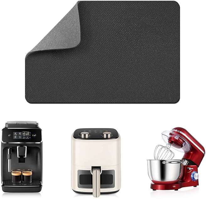LOPNUR 14"x10" Small Appliance Slider, Appliance Sliders for Kitchen Appliances, 360° Rotating Sliding Tray for Coffee Maker, Heat Resistant Mat Cut to Fit Stand Mixer Air Fryer Microwave, Gray - Image 1