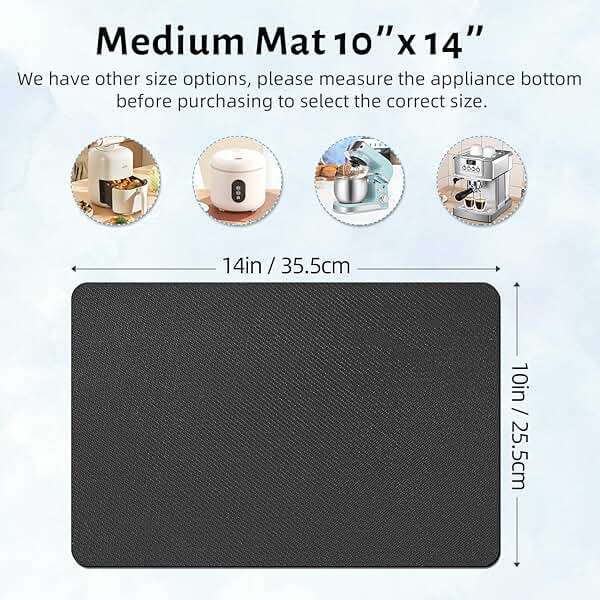 LOPNUR 14"x10" Small Appliance Slider, Appliance Sliders for Kitchen Appliances, 360° Rotating Sliding Tray for Coffee Maker, Heat Resistant Mat Cut to Fit Stand Mixer Air Fryer Microwave, Gray - Image 2