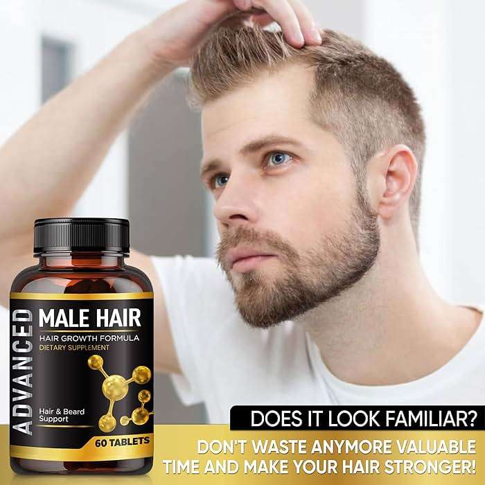 Hair Growth Vitamins For Men-Anti Hair Loss Support Vitamins Pills & Dht Blocker For Men.Regrow Hair & Beard Growth Supplement For Thicker Fuller & Stronger Hair. Support Thinning Hair With Biotin. - Image 4
