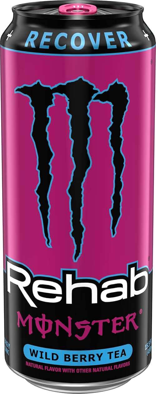 Monster Rehab Wild Berry Tea + Energy, Energy Drink, 15.5 Ounce | Energy Iced Tea, Pack of 15 - Image 3