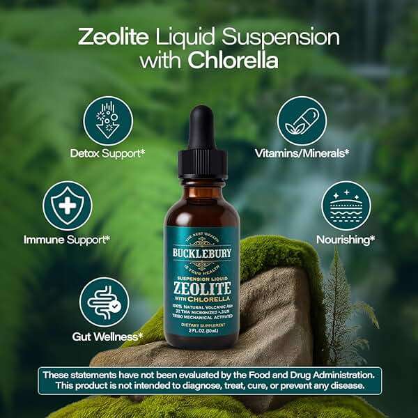 BUCKLEBURY Zeolite Liquid Suspension w/Chlorella - Detox Support, Immune System and Digestive Tract Health Support for Kids and Adults (60 Servings) - Image 2