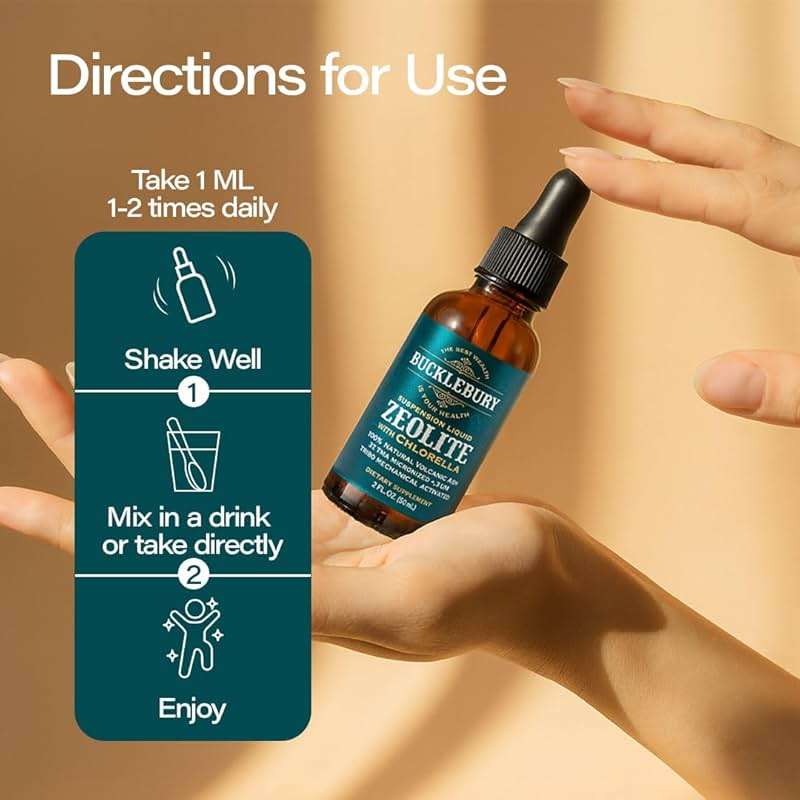 BUCKLEBURY Zeolite Liquid Suspension w/Chlorella - Detox Support, Immune System and Digestive Tract Health Support for Kids and Adults (60 Servings) - Image 5