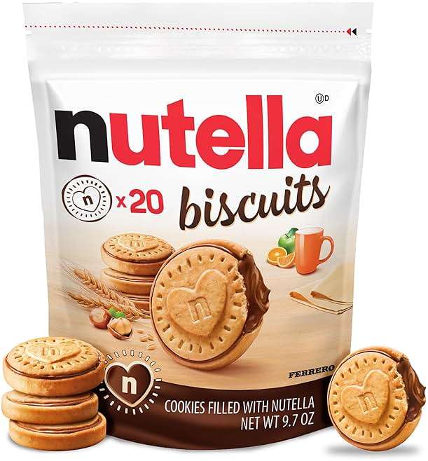 Nutella Biscuits Cookies Filled with Nutella Hazelnut Spread, Sweet Snack Pack, 9.7 oz - Image 1