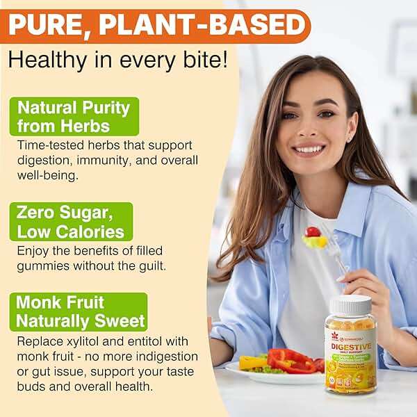 LILICARE Ginger Chews Gummies for Nausea & Digestive Support, Stomach Relief - Sugar Free with Turmeric & Odorless Garlic, Quercetin, Vitamin D3, C, Delicious Digestive Supplements, 60Cts (Pack of 1) - Image 5