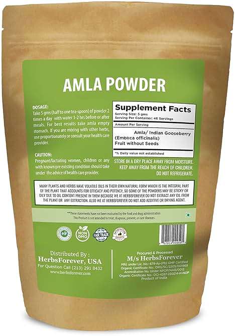 Herbsforever Amla Powder | Phyllanthus Emblica | Rich in Vitamin C & Natural Antioxidants | Supports Healthy Immunity & Digestion | Vegan, Non-GMO Superfood | 230g (8.1 oz) (230_GMS) - Image 2