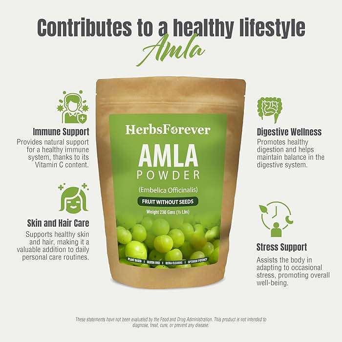 Herbsforever Amla Powder | Phyllanthus Emblica | Rich in Vitamin C & Natural Antioxidants | Supports Healthy Immunity & Digestion | Vegan, Non-GMO Superfood | 230g (8.1 oz) (230_GMS) - Image 6
