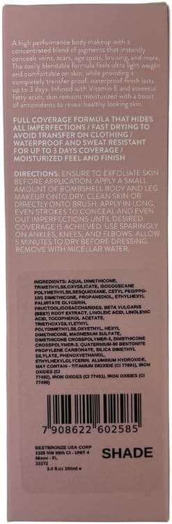 Best Bronze Bombshell Body Makeup - Tattoo Cover Up Makeup & Body Foundation Waterproof - Tattoo Concealer Waterproof for Scars, Varicose Veins Cover Up & Leg Foundation (N7 Light Natural) - Image 8