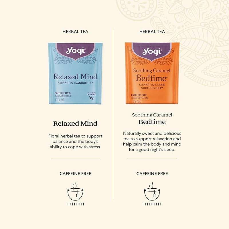 Yogi Relaxation Sampler Box (32 Tea Bags) - 8 Favorite Herbal Teas for Stress Relief & Sleep - Organic & Caffeine Free - Image 5