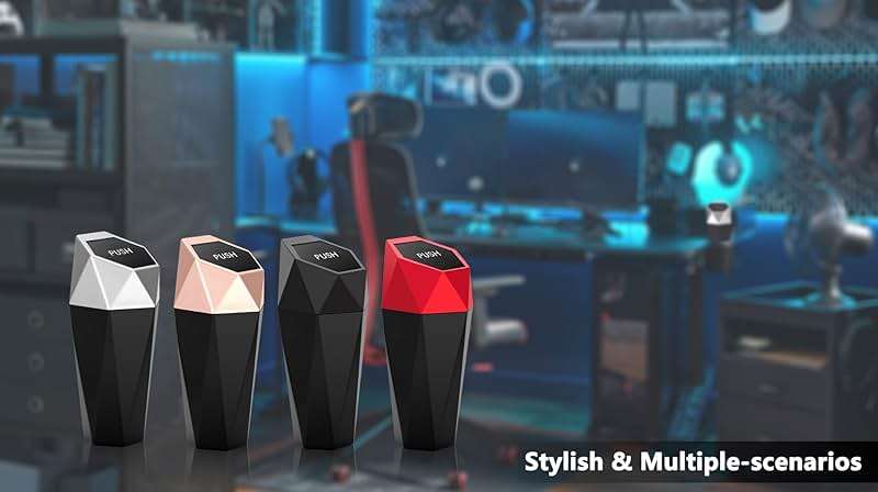 Ginsco Car Trash Can Cup Holder, 2 Pack Mini Trash Can with Lid, Car Accessories for Interior, Leakproof Small Trash Cup for Home with Additional 2 ABS Hooks and 90pcs Trash Bags Black - Image 5