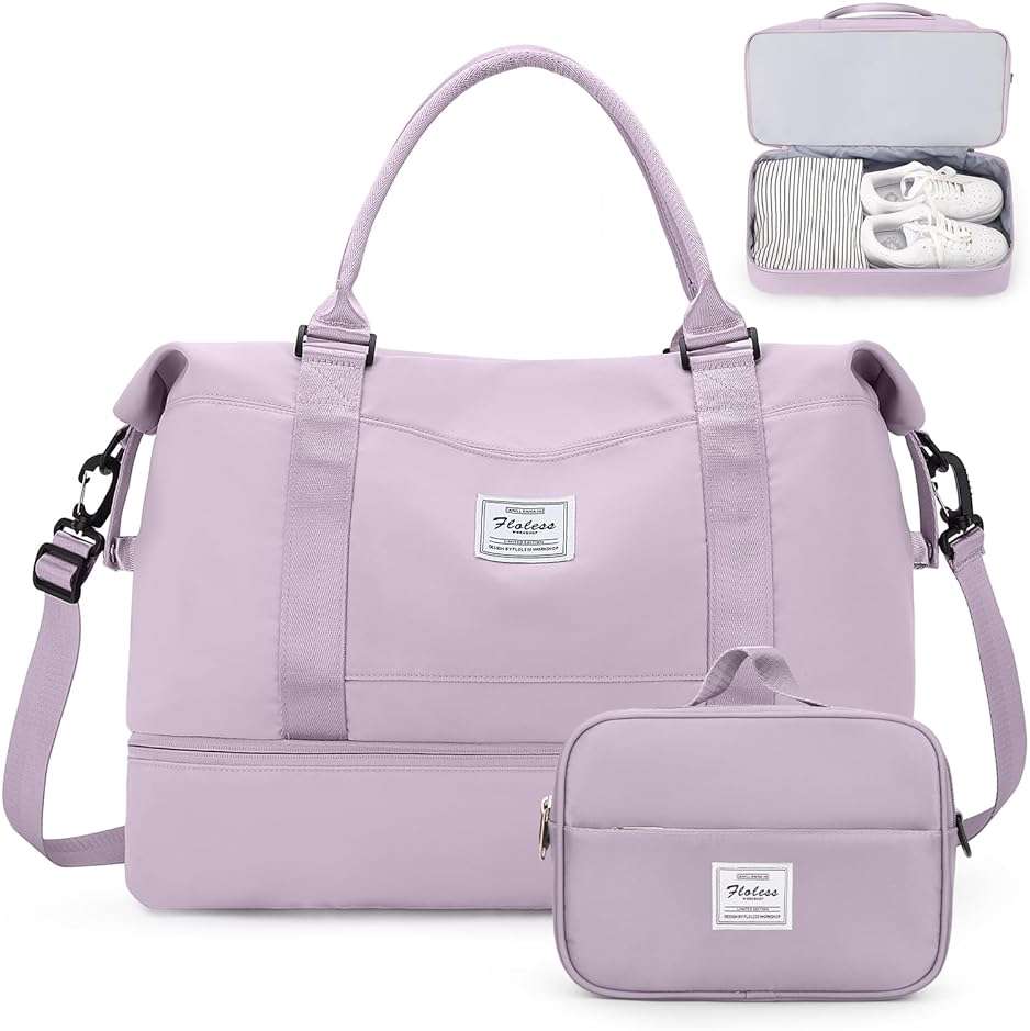 Weekender Bags for Women,Personal Item Travel Bag with Shoes Compartment,Overnight Travel Duffel Bag with Toiletry Bag - Image 1