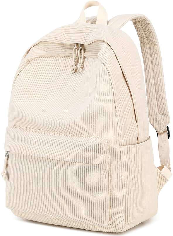 BTOOP School Backpack for Teens Large Corduroy Bookbag Lightweight 15.6 inch Laptop Bag for Girls Women Casual High School College - Image 1